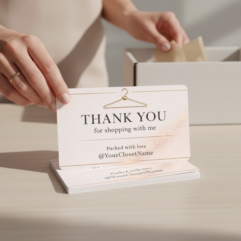 50 Minimal Thank You Cards | Neutral Elegant Packaging Inserts for Small Busines - Picture 4 of 4